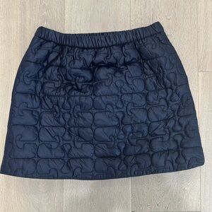 Ganni puff quilted navy blue mini skirt - size 36